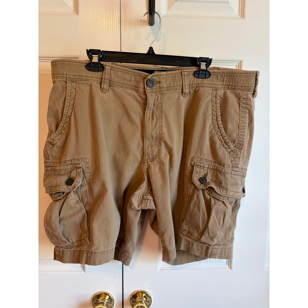 The Foundry Supply Co Mens Khaki Cargo Shorts Comfort Stretch Tan Size 44
